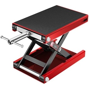 VIVOHOME Motorcycle Lift Scissor Jack Steel Wide Deck Hoist Crank Center Stand