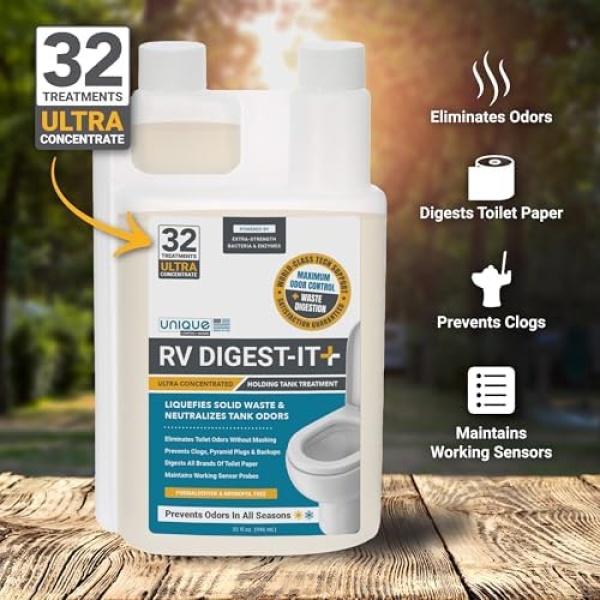 Unique RV Digest-It+ Extra-Strength Ultra-Concentrate - 32 RV Toilet Treatments - Image 2