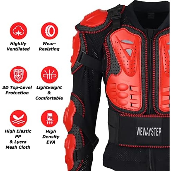 Motorcycle Protective Jacket Full Body Armor, Chest Spine Protection Dirt Bike - Image 6