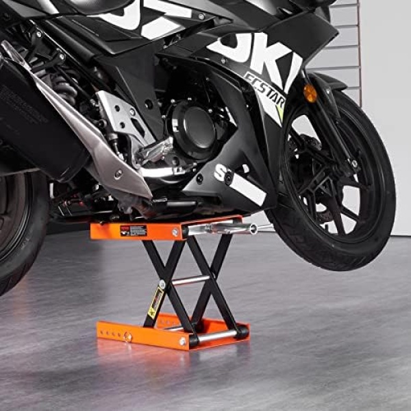 VEVOR Motorcycle Lift, 1100 LBS Motorcycle Scissor Lift Jack with Wide Deck - Image 8