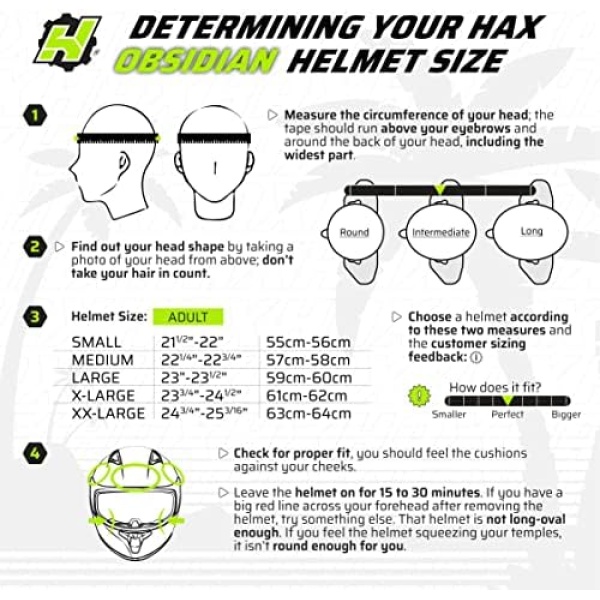HAX Obsidian Full Face Dual Visor Adult Motorcycle Helmet for Motorbike Street - Image 4