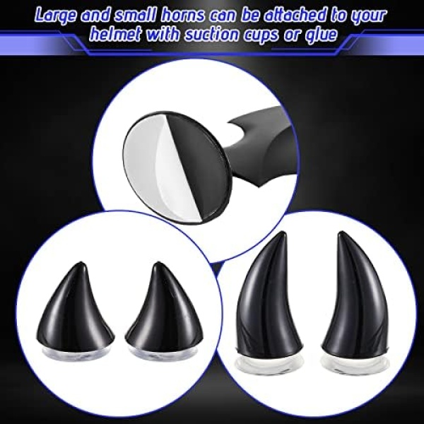 Lewtemi 4 Pairs Helmet Devil Horns Motorcycle Helmet Accessories Cat Ears Devil - Image 3