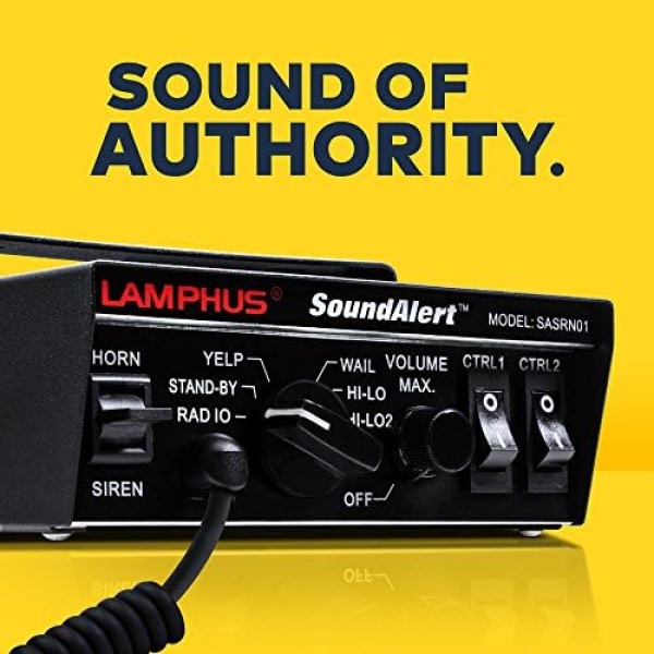LAMPHUS SoundAlert 12V 100W Police Siren PA System Kit [Slim Speaker] - Image 2