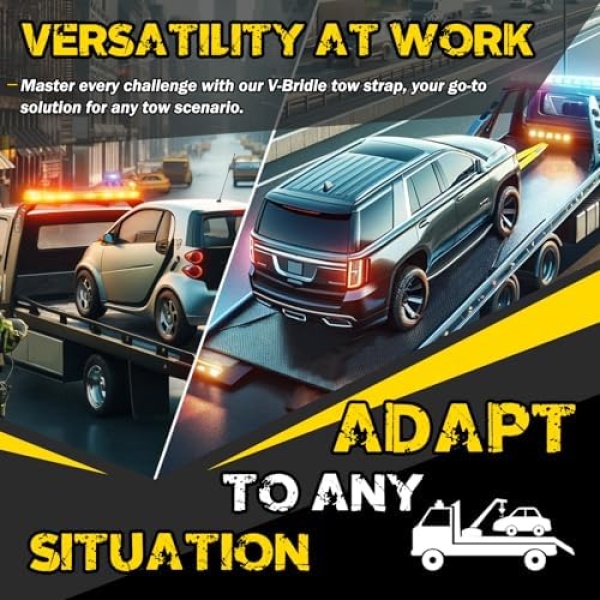 V-Bridle Tow Strap 2" x 6' with Snap Hooks, Cordura Sleeve, and Axle Straps | - Image 5