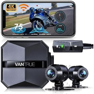 Vantrue F1 Motorcycle 4K Dash Cam Front and Rear, 4K + 1080P Motorcycle Camera