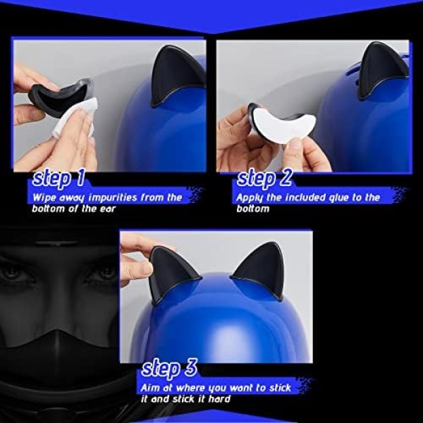 Lewtemi 4 Pairs Helmet Devil Horns Motorcycle Helmet Accessories Cat Ears Devil - Image 4