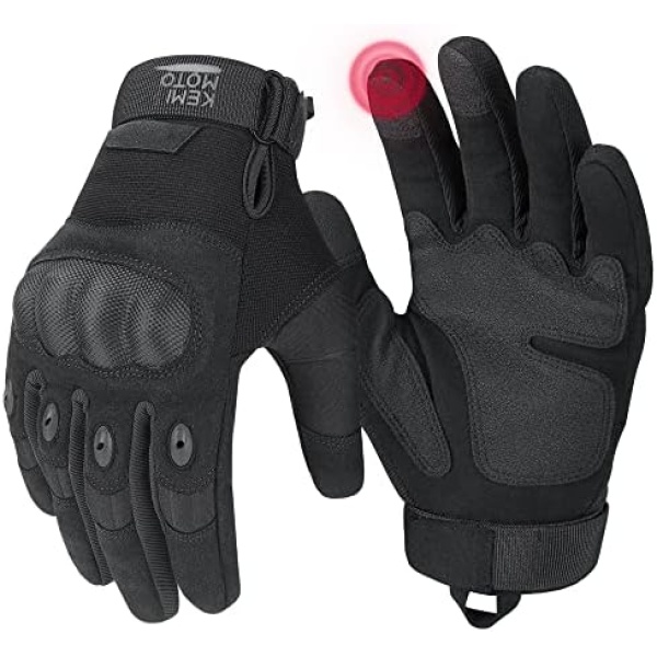 KEMIMOTO Tactical Gloves for Men, Touchscreen Motorcycle Gloves
