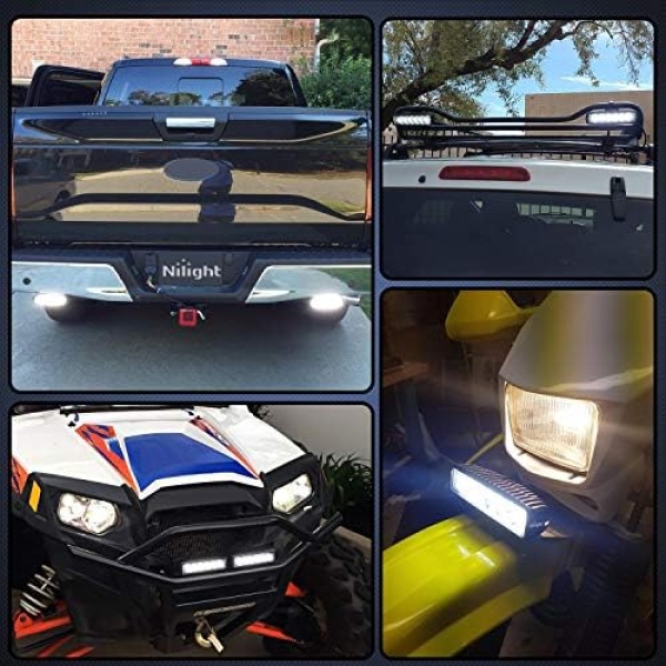 Nilight LED Light Bar 2PCS 18W 6Inch Flood LED Pods Offroad Fog Light Waterproof - Image 8