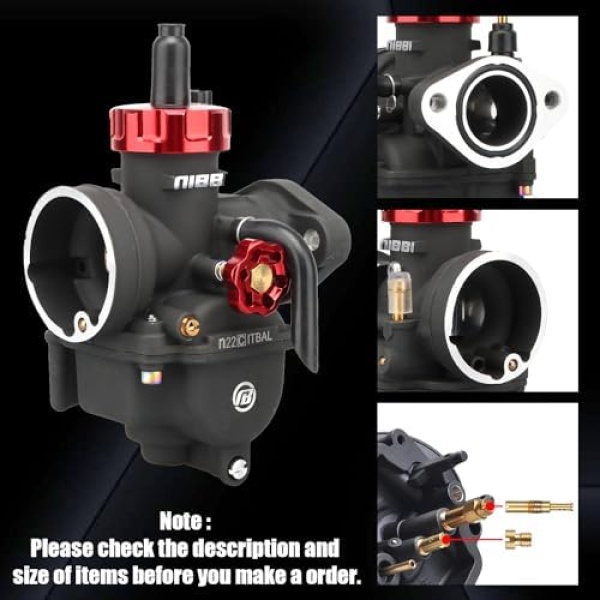 NIBBI PE22FL Carburetor, 22mm Carburetor fit 125cc 130cc 140cc Flange Motorcycle - Image 4