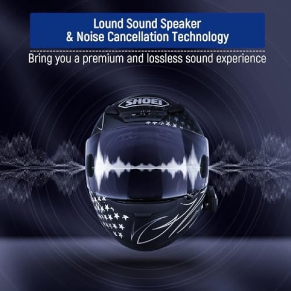 LEXIN B4FM Motorcycle Bluetooth Headset, 10 Riders Helmet Bluetooth Intercom - Image 3