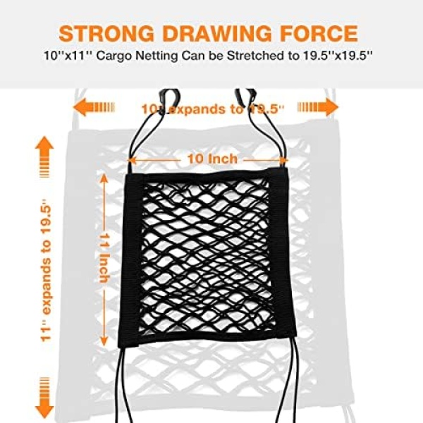 Upgrade Cargo Net for Motorcycle Helmet Storage, 10"X11" High-Elastic Double - Image 4