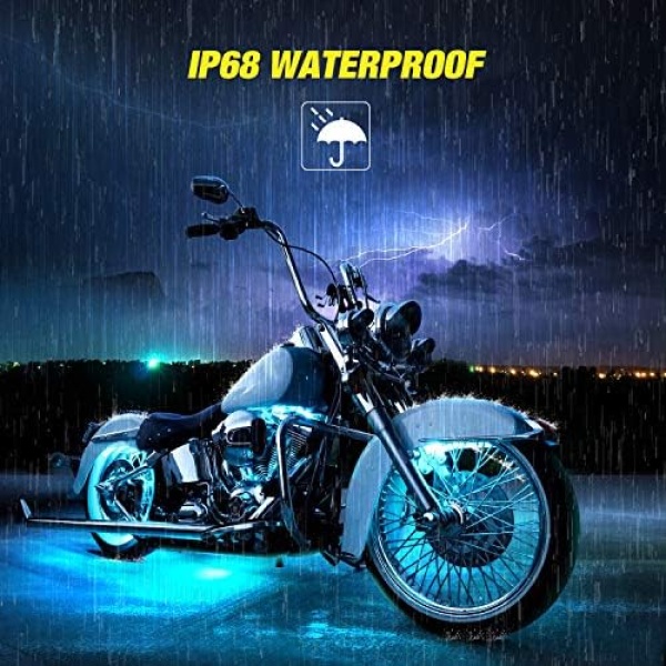Nilight 8PCS Motorcycle RGB Led Light Kit Waterproof Multi-Color Atmosphere - Image 7