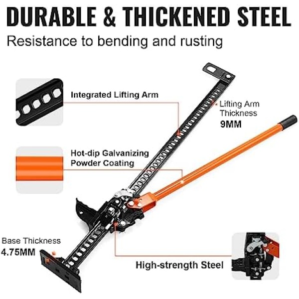 VEVOR Farm Jack,48" Utility High Lift Farm Jack, 7000 lbs Capacity Ratcheting - Image 4