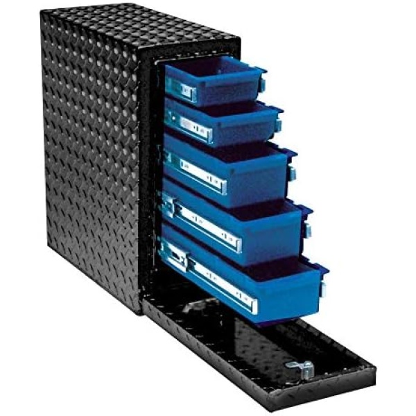 UWS EC20052 22-Inch Gloss Black Heavy-Wall Aluminum Truck Bed Tool Box - Image 2