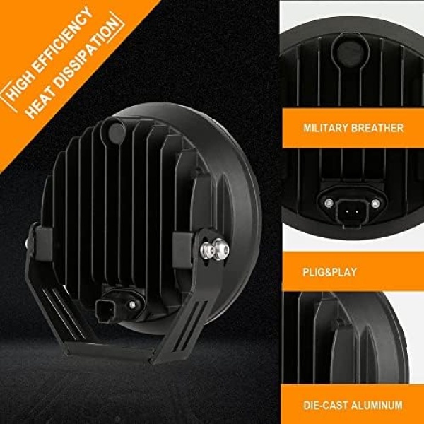 BIGLIONX Round LED Offroad Lights 7inch 2pcs 210W 32000LM LED Off Road Light - Image 4
