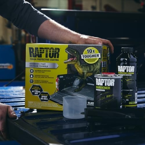 Raptor Black Urethane Spray-On Truck Bed Liner Kit, Protective Paint with Spray - Image 3
