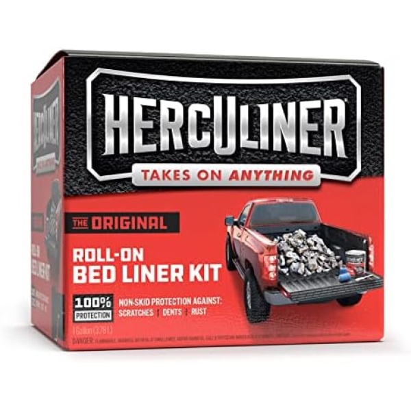 HERCULINER HCL1B8 Roll-on Bed Liner Kit,Black, 1 Gal.