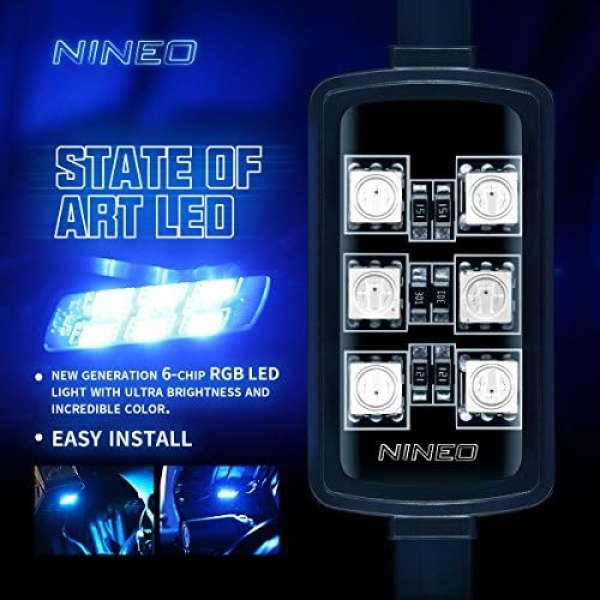 NINEO 8PCS Motorcycle LED Light Kit, RGB Underglow Lights with Brake Light Fit - Image 2