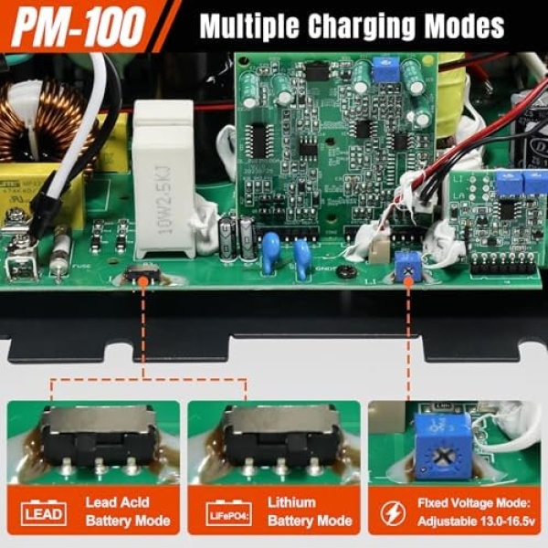 PM4 100 Amp RV Power Converter - Power Converter with Built-in 4 Stage Smart - Image 3