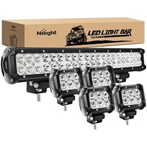 Nilight - ZH003 20Inch 126W Spot Flood Combo Led Light Bar 4PCS 4Inch 18W Spot