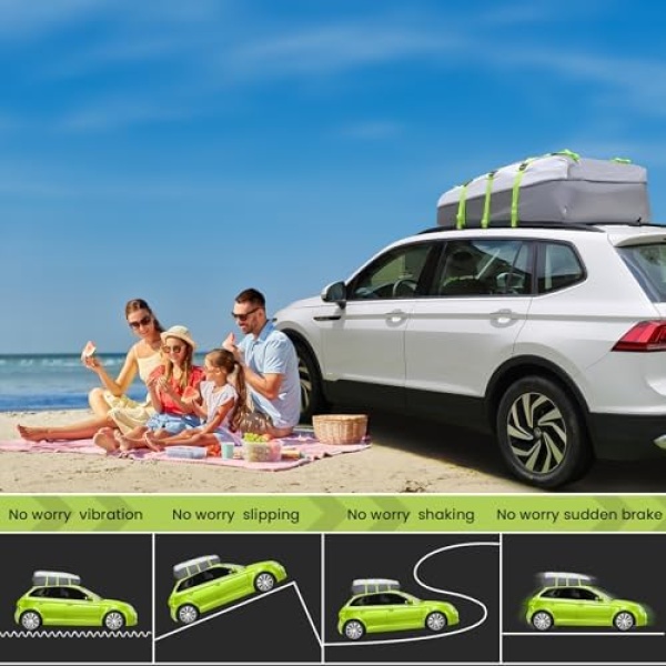 Sailnovo Car Roof Bag Cargo Carrier 20 Cubic,Waterproof Cargo Roof Bag for All - Image 8