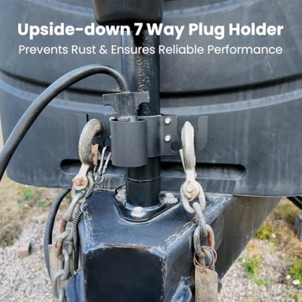 Aluminum Trailer Towing Chain Organizer & 7-Way Plug Holder- Heavy Duty RV - Image 5