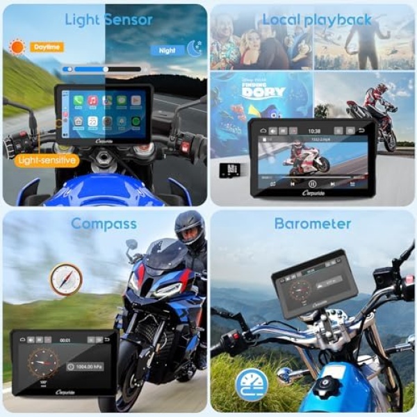 Carpuride W702PRO for Motorcycle CarPlay& Android Auto& Dual Bluetooth - Image 5