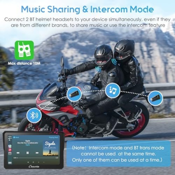 Carpuride W702PRO for Motorcycle CarPlay& Android Auto& Dual Bluetooth - Image 3