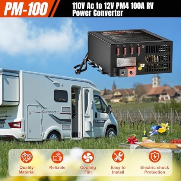 PM4 100 Amp RV Power Converter - Power Converter with Built-in 4 Stage Smart - Image 6