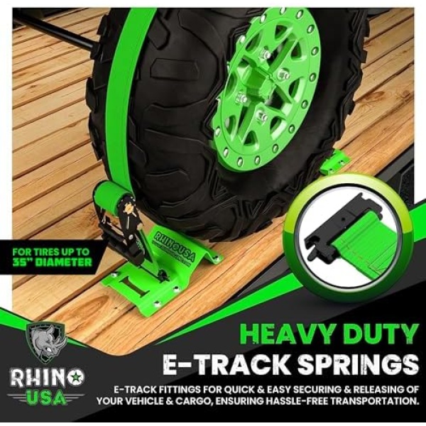 Rhino USA Wheel Chock Tie Down Kit (4,500lb Break Strength) (4) Heavy Duty - Image 3