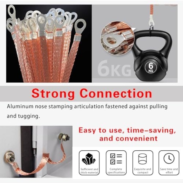 5 PCS Automotive Engine Grounding Strap, Flexible Tensile-Resistant Copper - Image 4