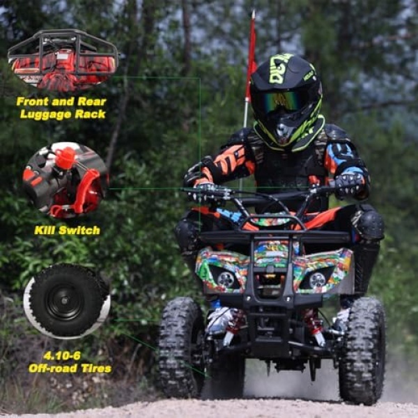 X-PRO ATV 4 Wheelers 40cc ATV Quads Quad (Green Camo) - Image 4