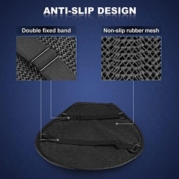 Foldable Motorcycle Gel Seat Cushion, Large 3D-Honeycomb Structure Shock - Image 4