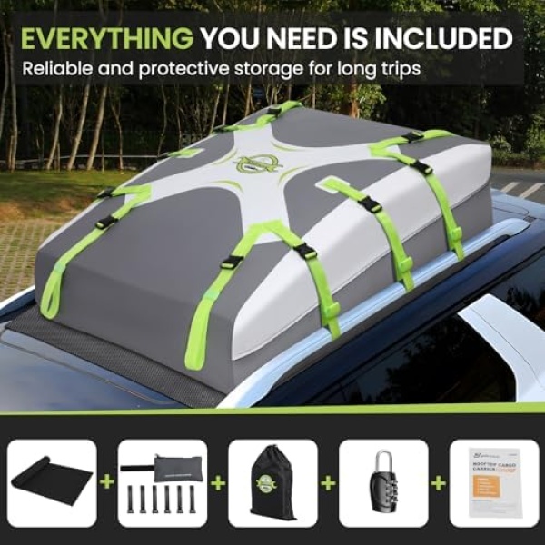 Sailnovo Car Roof Bag Cargo Carrier 20 Cubic,Waterproof Cargo Roof Bag for All - Image 4