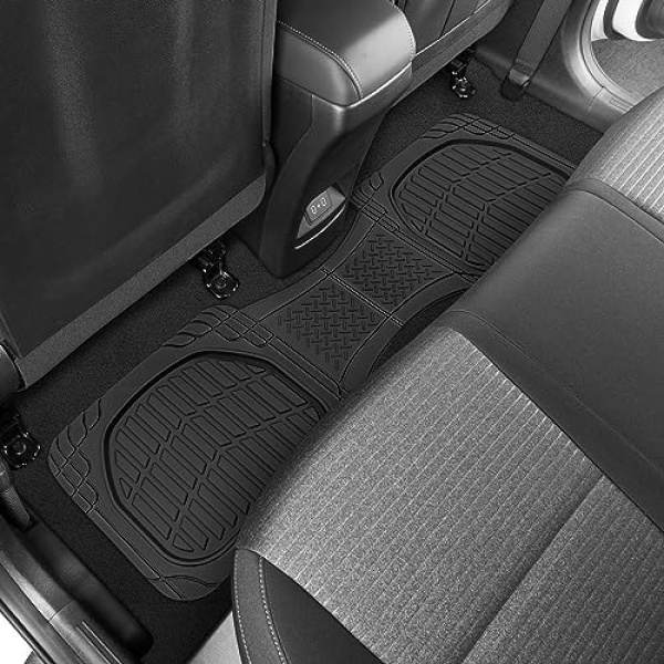 Motor Trend FlexTough Floor Mats for Cars, Black Deep Dish All-Weather Mats - Image 8