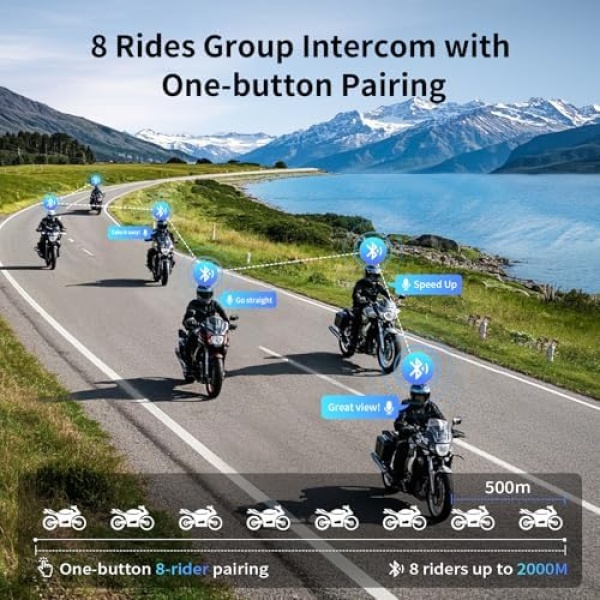 Fodsports Motorcycle Bluetooth Intercom with Music Sharing - Image 2
