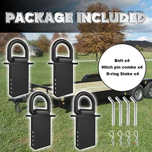 Stake Pocket D Rings 4Pcs 18000lbs Heavy Duty Removable D-Ring Stake Pocket Tie - Image 5