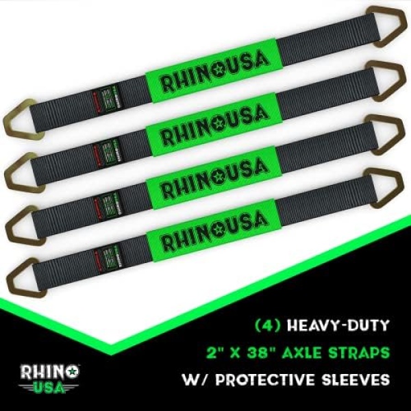 Rhino USA Axle Tie Down Straps - Lab Inspected 11,128lb. Break Strength - Image 2