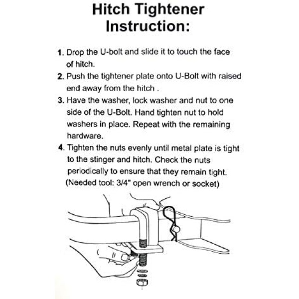 MaxxHaul 50023 Hitch Tightener Anti Rattle Stabilizer for 1.25" to 2" Hitches - Image 3