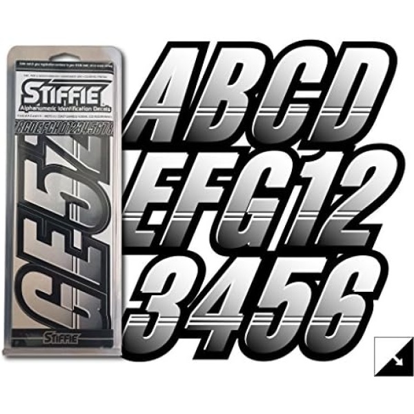 STIFFIE Techtron White/Black 3" Alpha-Numeric Registration Identification - Image 5