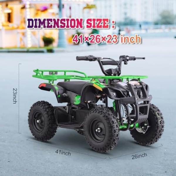 36V 4 Wheelers Electric ATV, Dirt Quad Vehicle Adjustable Speed, Kids Quad Bike - Image 3