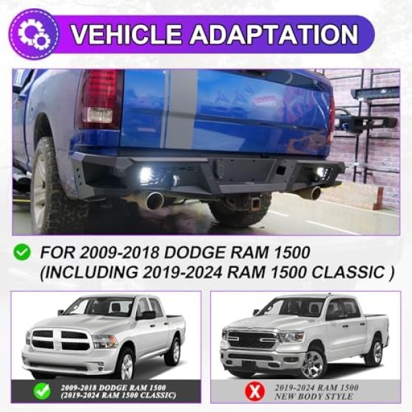 Nixon Offroad Rear Bumper for 2009-2018 Dodge Ram 1500 - Image 5