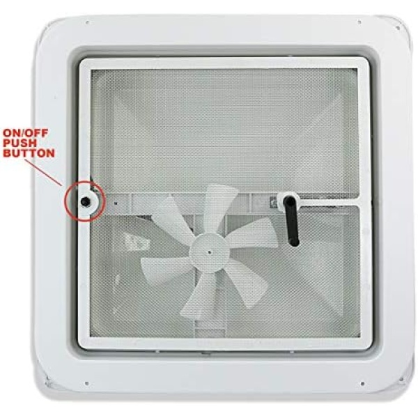 14" RV trailer Roof vent complete 12 volt FAN w/white lid and interior garnish - Image 6