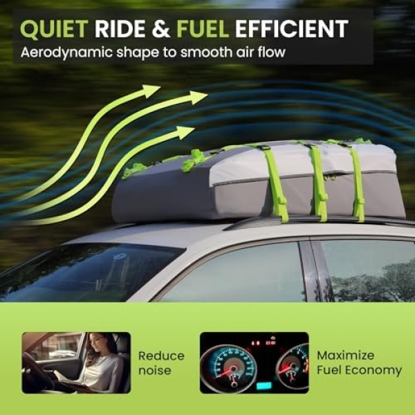 Sailnovo Car Roof Bag Cargo Carrier 20 Cubic,Waterproof Cargo Roof Bag for All - Image 5