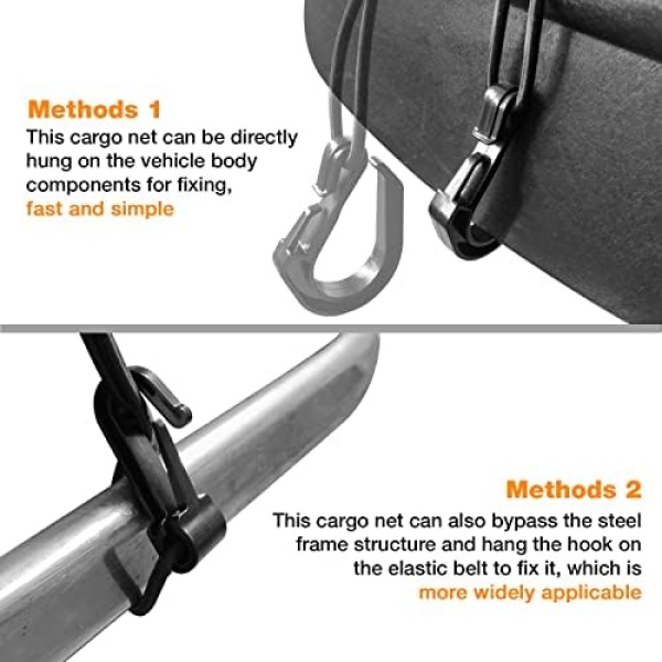 Upgrade Cargo Net for Motorcycle Helmet Storage, 10"X11" High-Elastic Double - Image 5