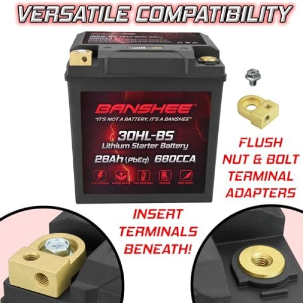 YIX30L-BS-STD (YTX30L-BS),680CCA, Lithium LiFePO4 Motorcycle Battery 12v - Image 4
