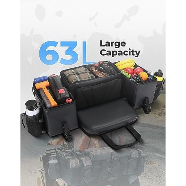KEMIMOTO ATV Storage Bags with Cooler Bag, 76L Large ATV Bags Rear Rack Bag - Image 2