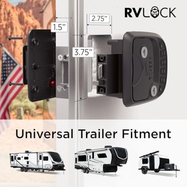 RVLOCK Compact RV Lock Keyless Entry with Remote, Secure Camper Latch - Image 3