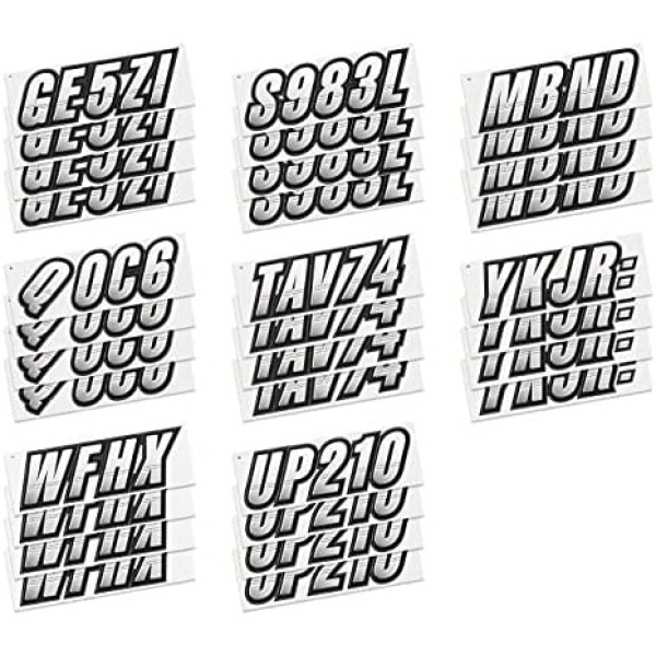 STIFFIE Techtron White/Black 3" Alpha-Numeric Registration Identification - Image 4