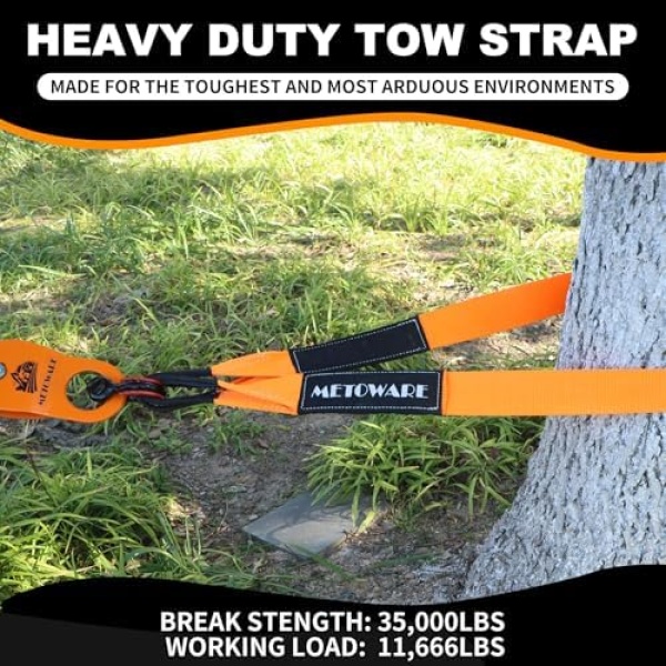 METOWARE Offroad Recovery Kit - 10 Ton Heavy Duty Winch Snatch Block Pulley - Image 8